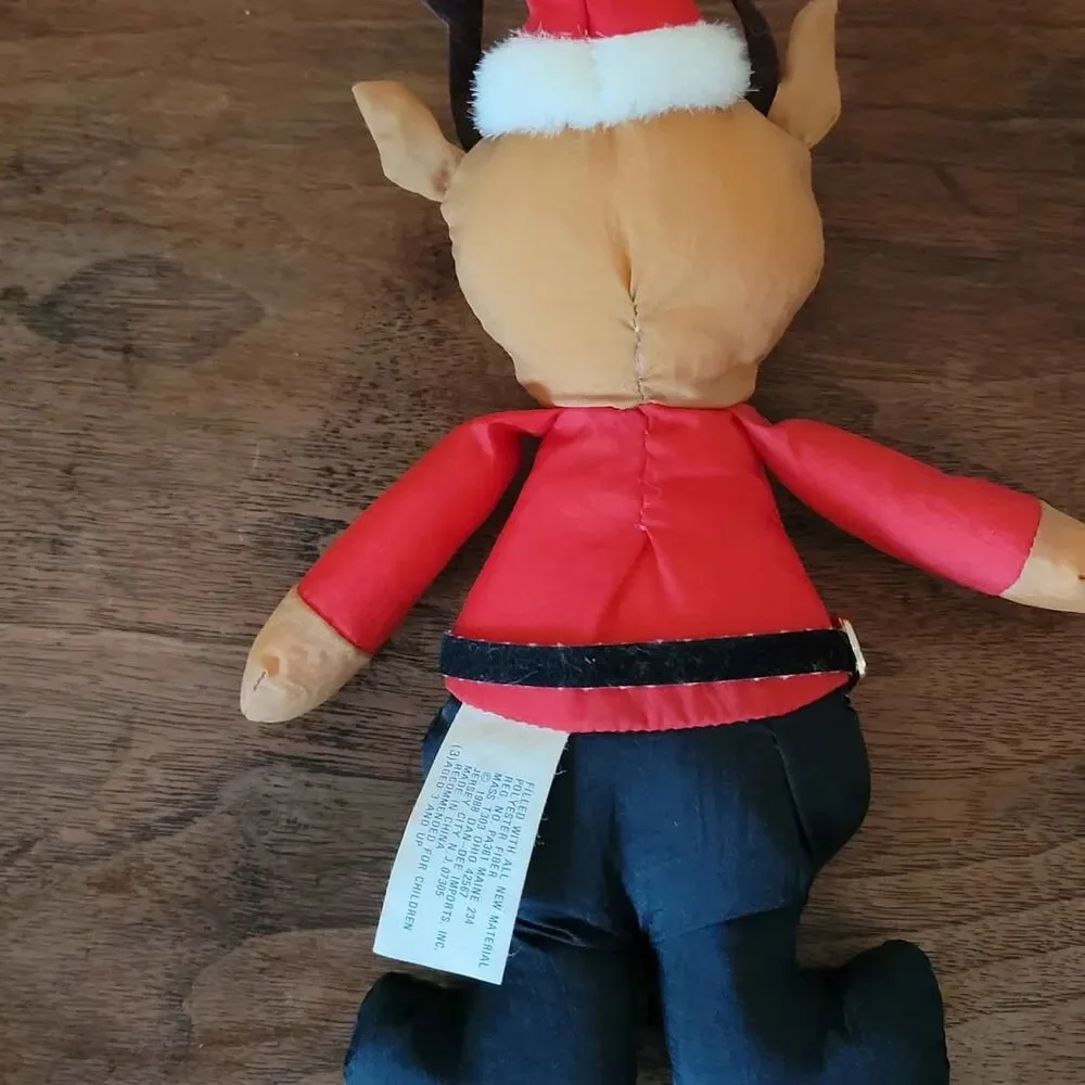 Vintage 1988 Dan Dee parachut Reindeer Rudolph Christmas Ornament